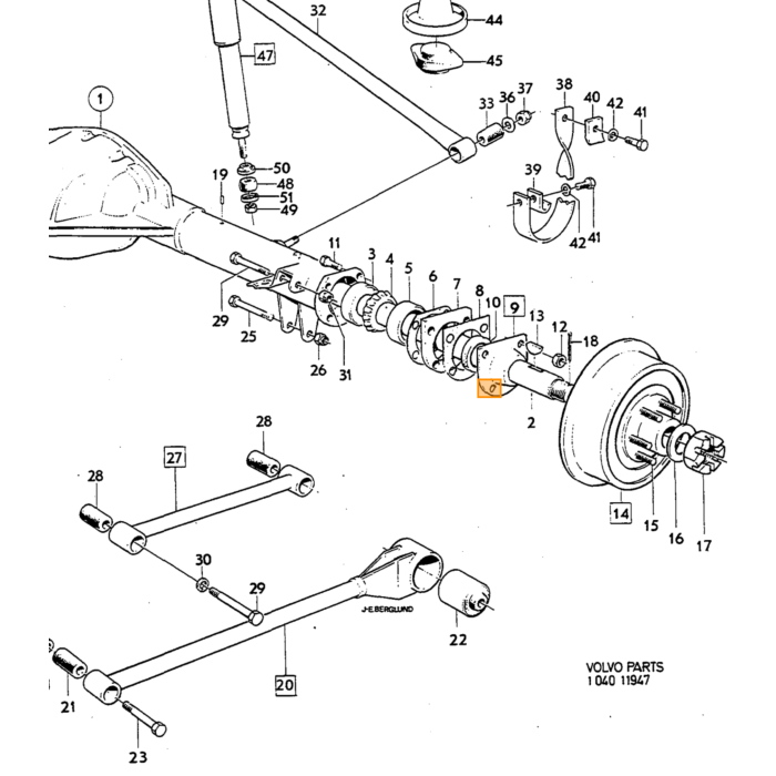 Volvo Kruiskoppeling 82mm x 27mm voor as 50.8 diam 140+164+240+740 (1220786)(1220998) Volvo onderdeel nr 231311