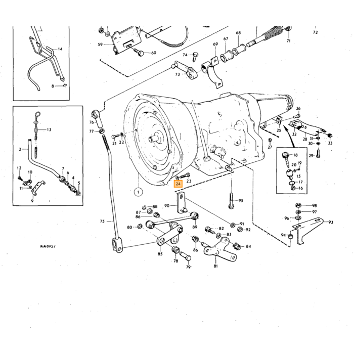 Volvo Antenne chroom spriet 50 - 120 cm (verende spriet)  Volvo onderdeel nr 2317