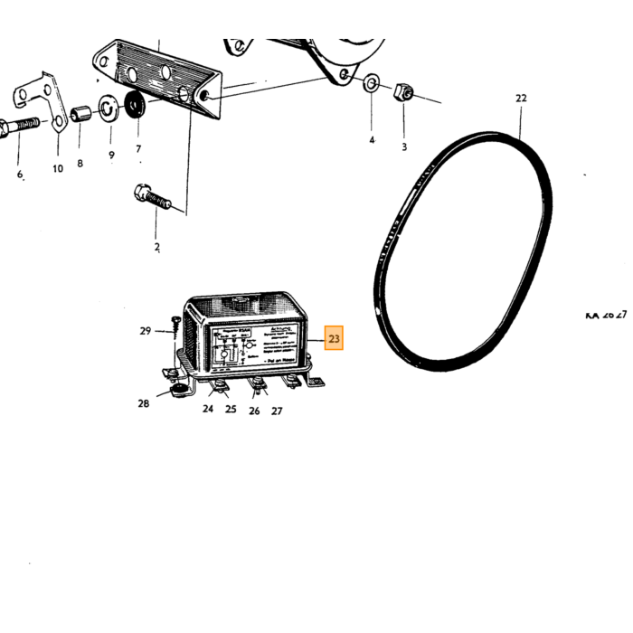 Volvo Spannings regelaar 6 volt Bosch typ replacement Volvo onderdeel nr 233506