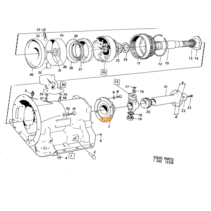 Volvo Keerring BW35 automaat schakelstang (17.5mm diam uitw) Volvo onderdeel nr 235511