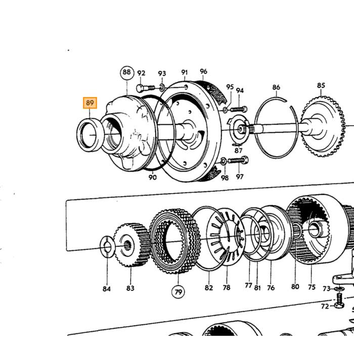 Volvo Keerring BW35+BW55+AW70+AW71(ingaand) (62.1mm uitw) Volvo onderdeel nr 235517