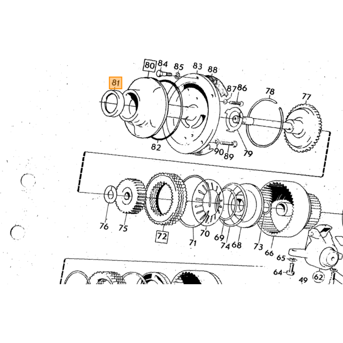 Volvo Keerring BW35+BW55+AW70+AW71(ingaand) (62.1mm uitw) Volvo onderdeel nr 235517
