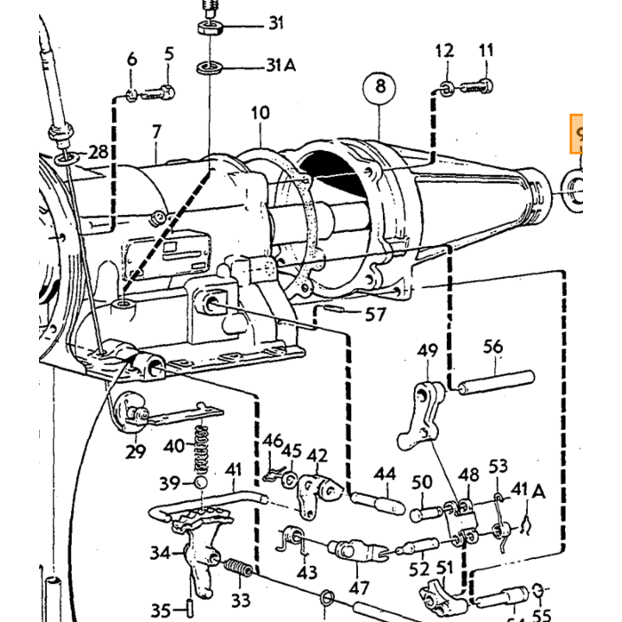 Volvo Keerring BW35+BW55+AW70+AW71 uitgaande as (49.5 mm uitw)autom bak Volvo onderdeel nr 235728
