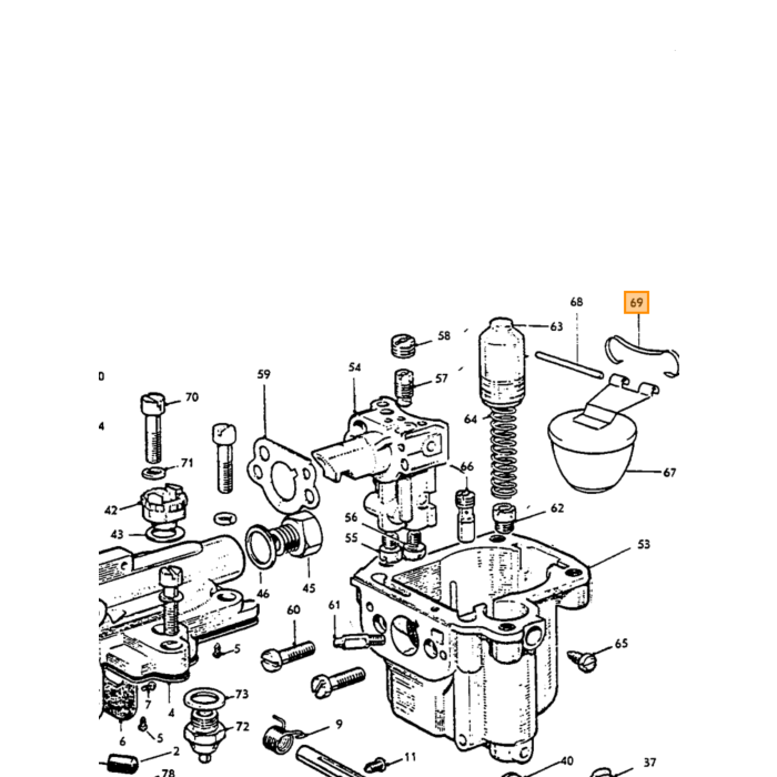 Volvo Houder voor vlotter 237023 Zenith 34VN+36VN carburateur Amazon 121  Amazon 122 S  Amazon 220  C202  C303  P 210 Duett  Pv 444  PV 445 DUETT  Pv 544 Volvo onderdeel nr 237025