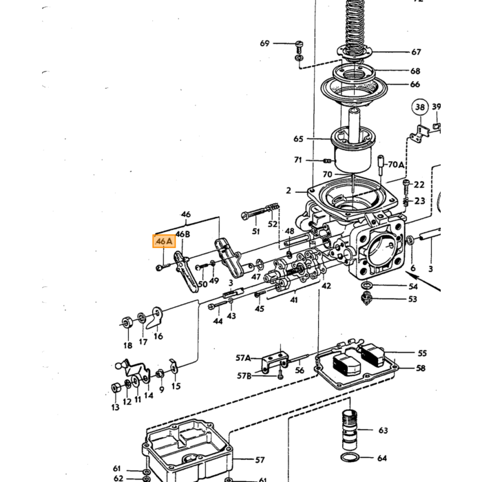 Volvo Bedieningshendel gaffel SU HS6  Volvo onderdeel nr 237098