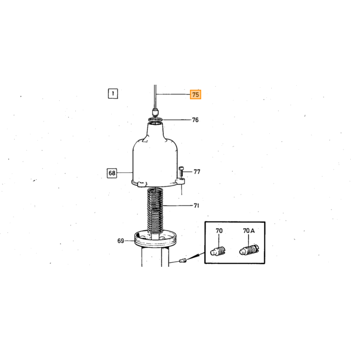 Volvo Demper voor carburateur SU HS6 B18+B20 dop zwart  Amazon 121  Amazon 122 S  Amazon 220  C202  C303  P 1800  P 210 Duett  Pv 544 Volvo onderdeel nr 237144