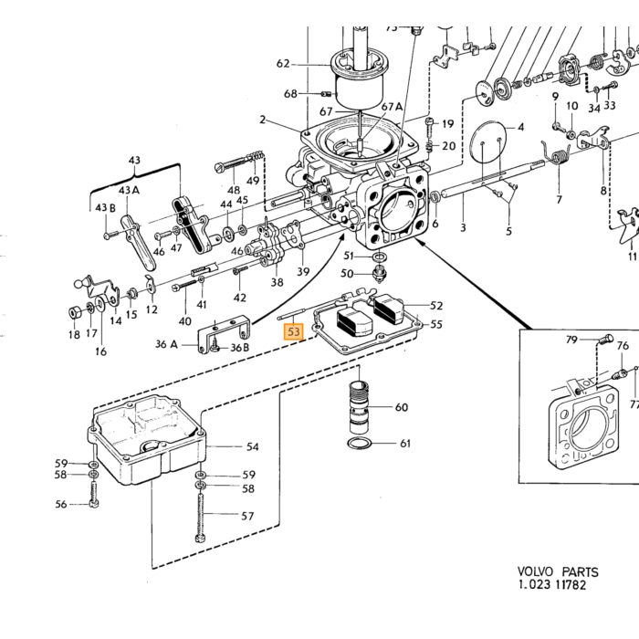 Volvo Vlotter asje carburateur Stromberg Volvo onderdeel nr 237293