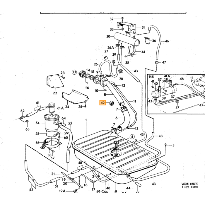 Volvo Vlotter kamer Stromberg carburateur B20 Volvo onderdeel nr 237295