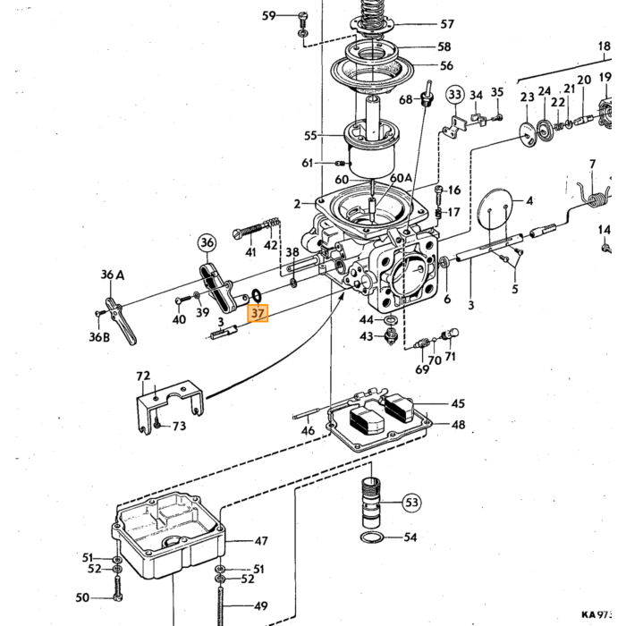 Volvo Rubber ring Stromberg carburateur B20+B30 temperatuur compensatie buitenste Volvo onderdeel nr 237378