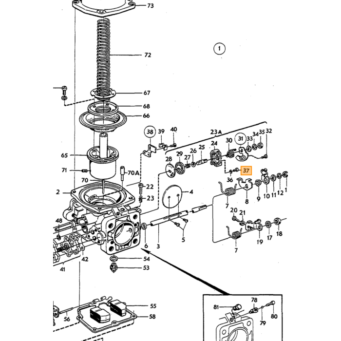 Volvo Vlotternaald Zenith36+34VN+Stromberg 175 carburateur Volvo onderdeel nr 237382