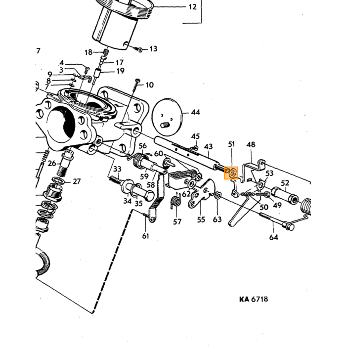 Volvo Veer voor  sproeiernaald SU HS6  carburateur B20B nr 237418+237419 B19+B21 237660 237703 237704 237705 Volvo onderdeel nr 237405
