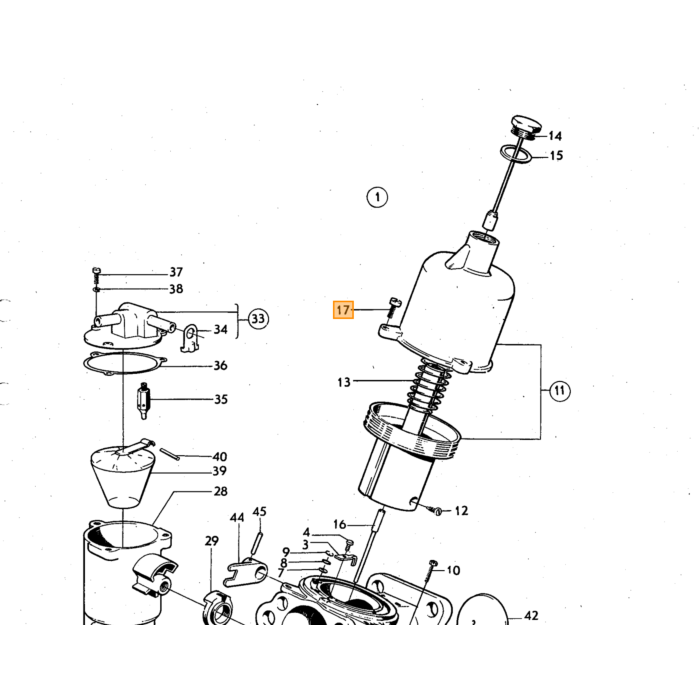Volvo Sproeiernaald SU HS6  B20A CUD1107 BAH carb 237451 Volvo onderdeel nr 237452