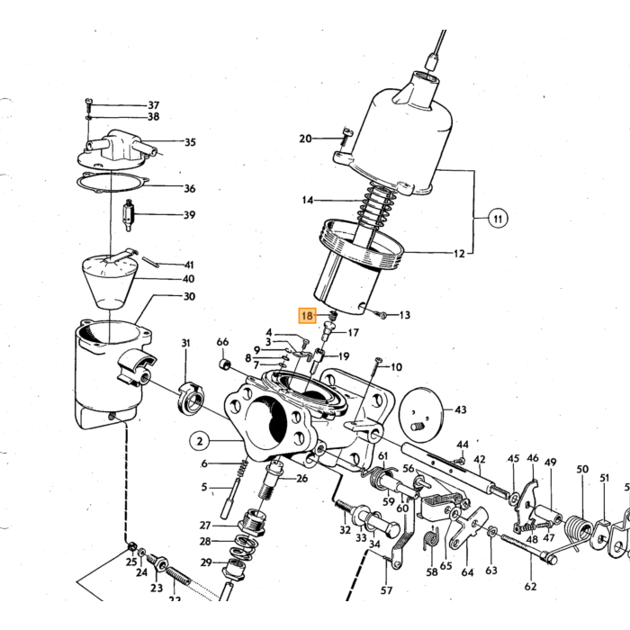 Volvo Stelschroef carburateur SU HIF  Volvo onderdeel nr 237503