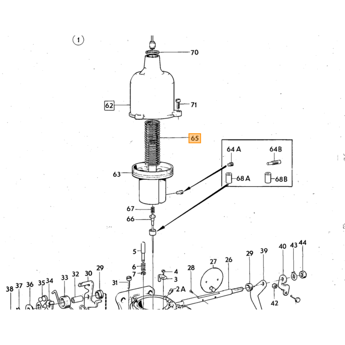 Volvo Sproeiernaald Stromberg B20 1972+ B1DA  carb 237538 237559 237631 Volvo onderdeel nr 237621