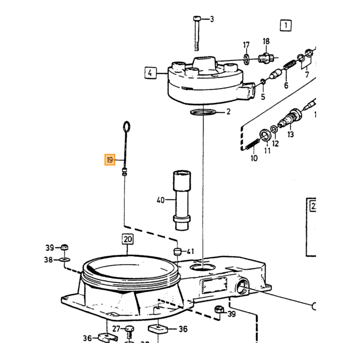 Volvo Vlotter carburateur SU HIF (achterste) Volvo onderdeel nr 237693