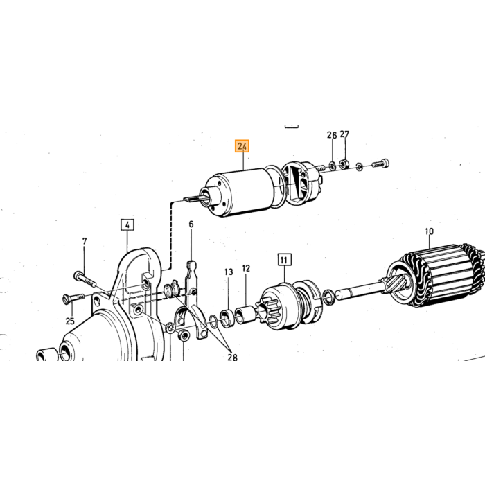 Volvo Koolborstelset startmotor 12 volt Bosch B18 B20 B30 Volvo onderdeel nr 240604