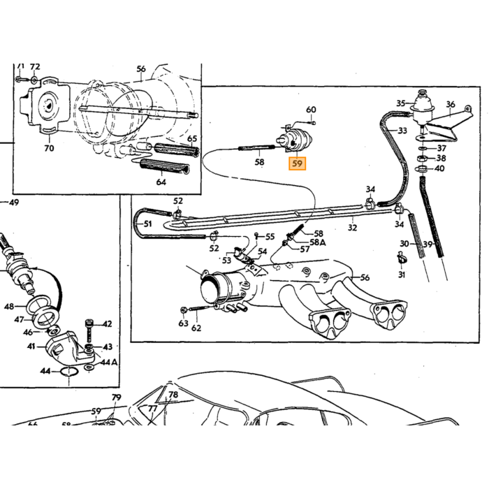 Volvo Injectie luchtsensor druk sensor P1800E chassnr -37549 RUIL statiegeld E (0 280 100  010) MAP sensor Volvo onderdeel nr 241725