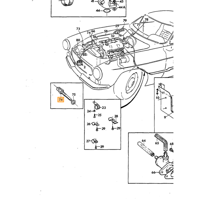 Volvo Temperatuurzender sensor water inj.systeem B20E B20F B30E B30F -1972 (M10x1.0) P1800E+ES+140+164        0 280 130 014  (2 pins) rechts voor op cilinderkop D tronic Volvo onderdeel nr 241726