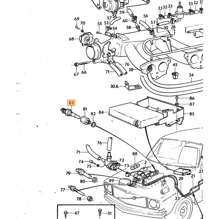 Volvo Temperatuurtijdzend sensor B20=30EF zie nummer 462632 0280 130 014 Volvo onderdeel nr 243130