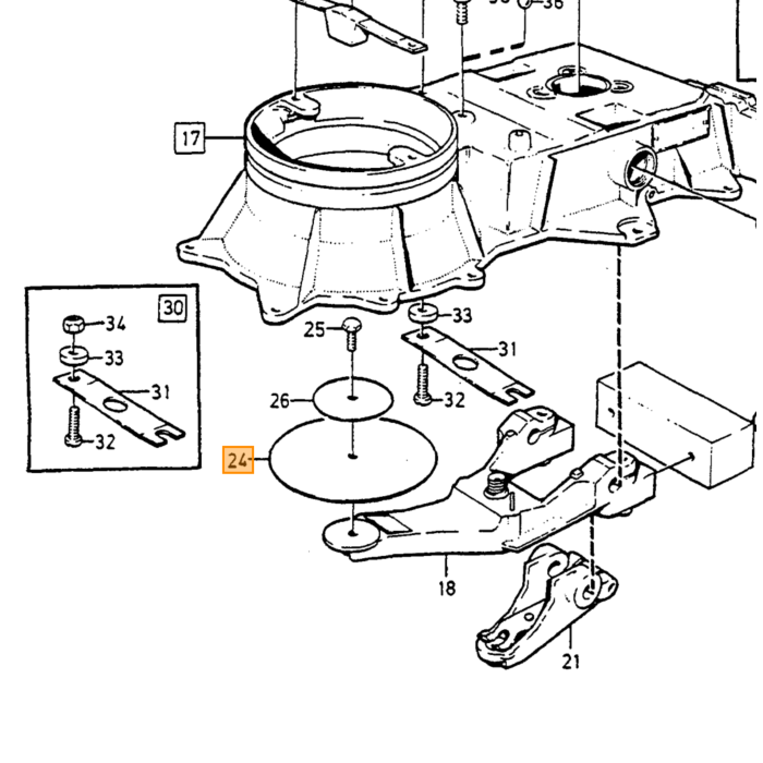 Volvo Plaatje luchtweger (volumeter) injectie (85mm diam) 264 Volvo onderdeel nr 244233