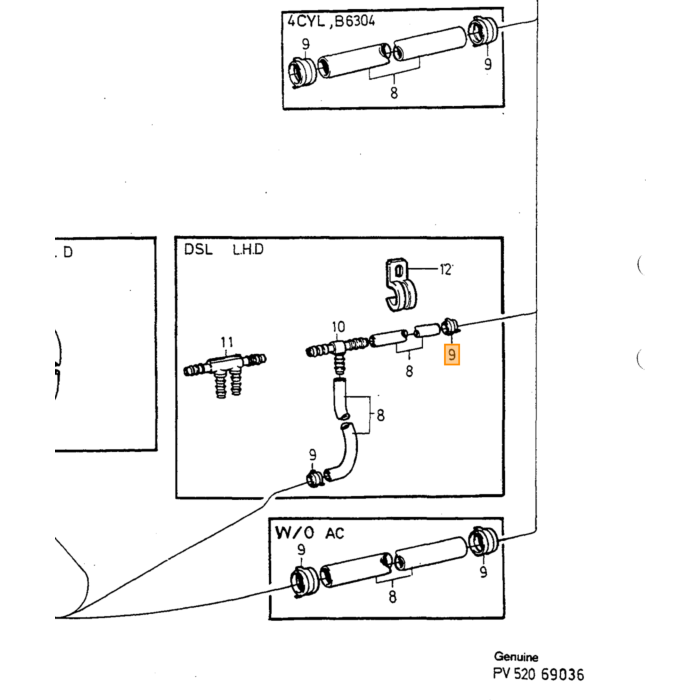 Volvo Vacuum klep+pakking Girling+ATE rembekrachtiger Amazon 140+164+240+260+740+760+940+96015. 00 mm op bekrachtiger  Volvo onderdeel nr 270596