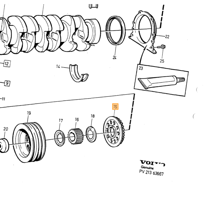 Volvo Lagerset hoofdlager B200+B230+B234 standaard std 1988+ 240  740  760  940  960 Volvo onderdeel nr 270906
