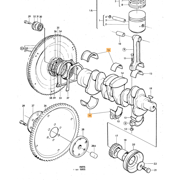 Volvo Lagerset hoofdlager krukas B18+B20+B19+B21+B23 standaard std 140  145  240  340-360  440  460  480   Volvo onderdeel nr 271214