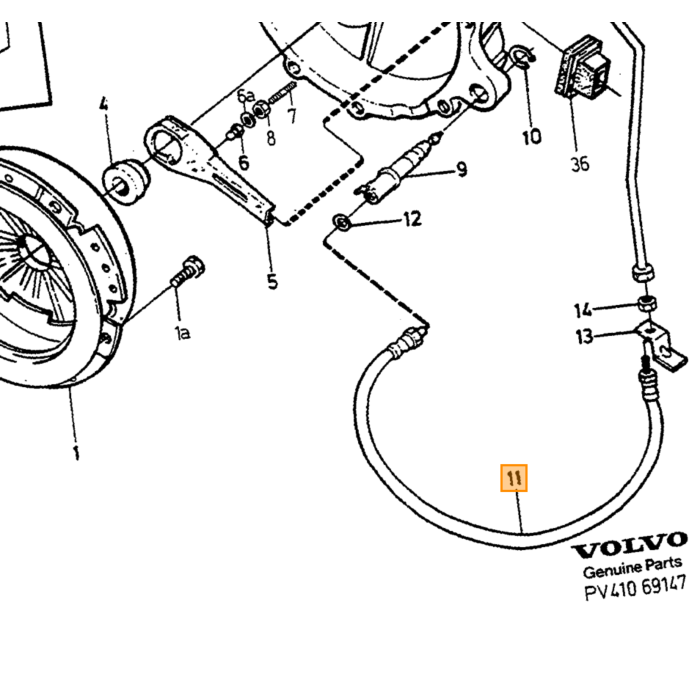 Volvo Koppeling set  240+740+940 960M46+M47 fijne splines plaat 230mm 1985+ (plaat+drukgroep)   Volvo onderdeel nr 271267
