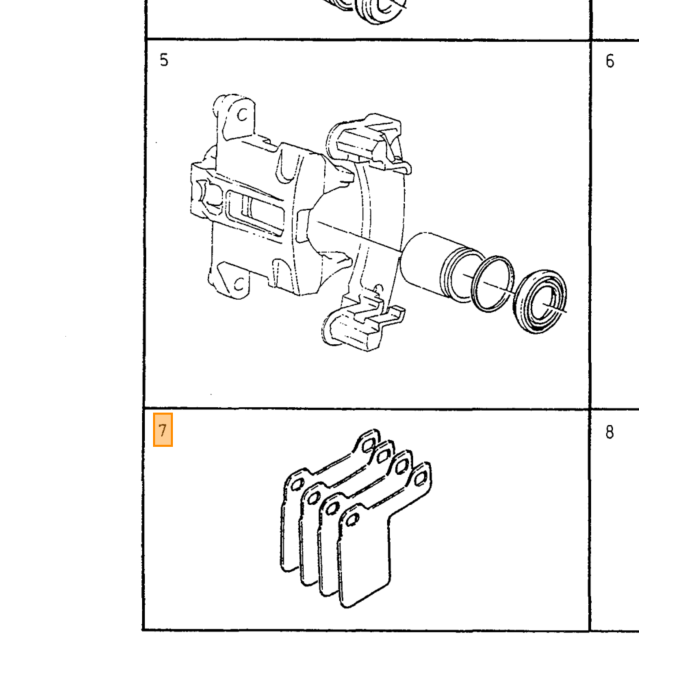 Volvo Rem Anti trilplaatjes shim achter 850-C70/2005-S70-V70 -2000 set 4 st  2 WD Volvo onderdeel nr 272272