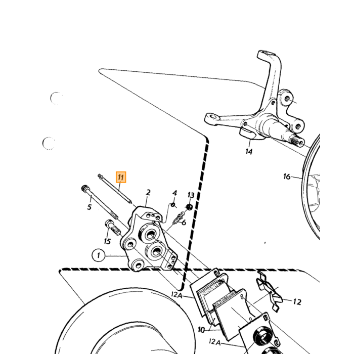 Volvo Rem klauw revisieset P1800+140+164+240+26 38mm achter Girling (alle rubbers) voor 1 klauw 240 260 Volvo onderdeel nr 273114