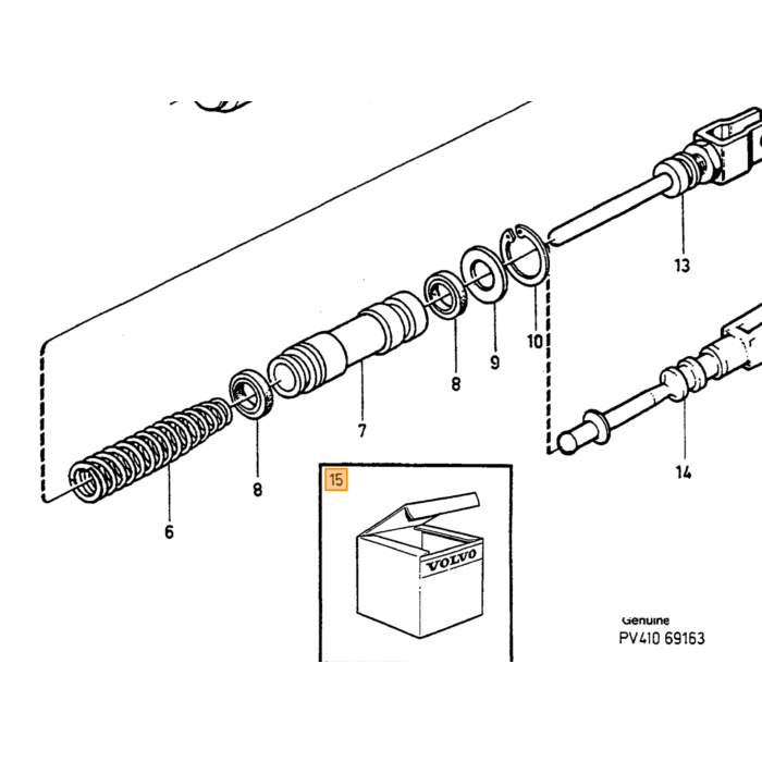 Volvo Koppeling hoofd cilinder revisie set 240+260+740+760 19mm type FAG cil nr 1205729) 740 760 Volvo onderdeel nr 273345
