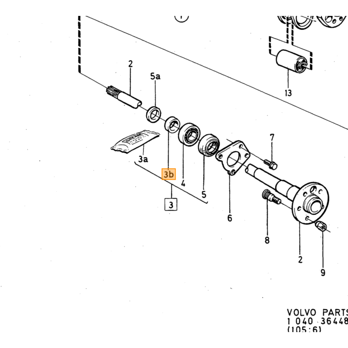 Volvo Lagerset achterwiel P1800E P1800ES+140+164+240+260 39.4mm(384728) 1971-1993 Volvo onderdeel nr 273872