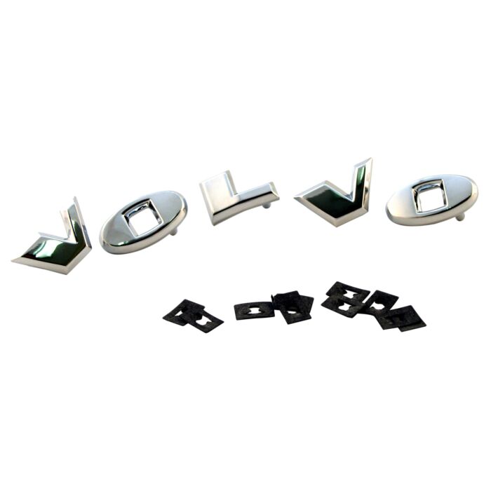 Letterset zilver PV 444 PV544+Duett inclusief klemmen orig Volvo