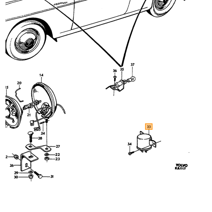 Volvo Lamp 12 volt 21/5 wat LED WIT BAY15D (vervangt 21/5W) set 2 stuks  12V Volvo onderdeel nr 277729LedWit