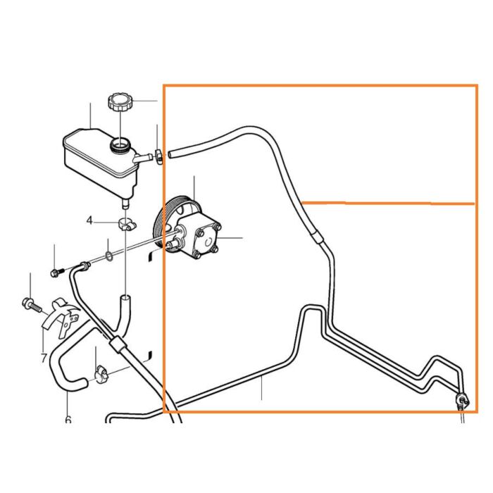 Volvo Retourleiding stuurbekrachtiging volvo S60 (-2009)  V70 P26 (2001-2007)  V70 P26  XC70 (2001-2007)  XC70 (2001-2007) zie 31340942 Volvo onderdeel nr 30636302