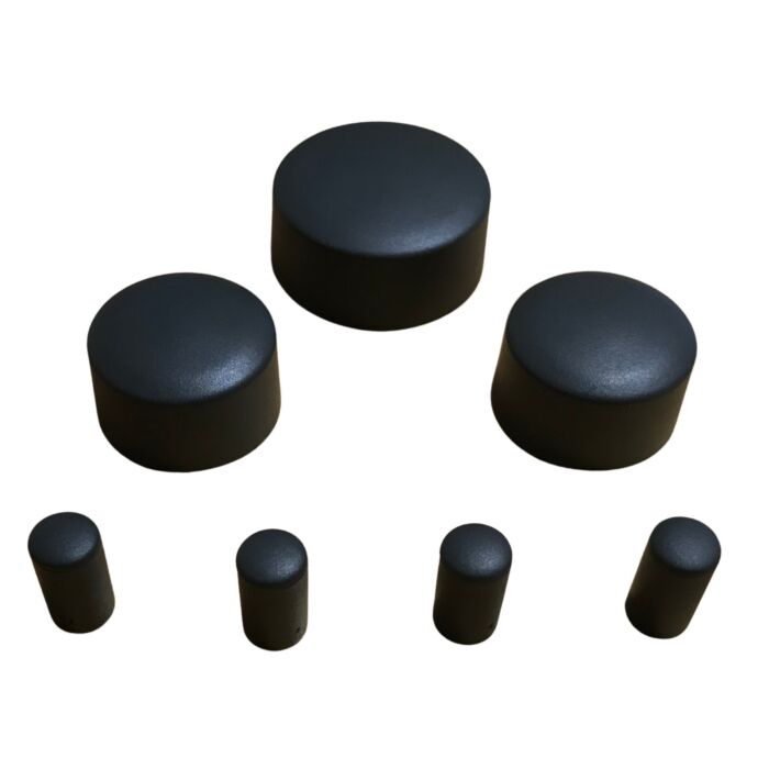 Knop radio volume set 7 stuks grijs HU803 HU850 HU601 Volvo S60 (-2009)  S80 (-2006)  V70 P26  XC70 (2001-2007)