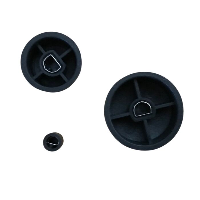 Volvo Knop radio volume set 7 stuks donkergrijs HU803 HU850 HU601 Volvo S60 (-2009)  S80 (-2006)  V70 P26  XC70 (2001-2007) Volvo onderdeel nr 30679442-Z
