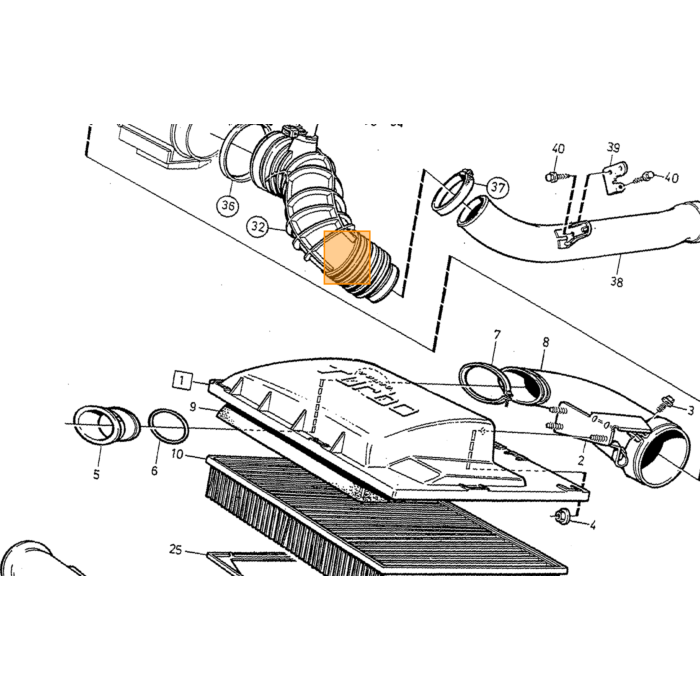 Volvo BUFFER rubber luchtfilter montage 740  760  780  940  940 SE  960 Volvo onderdeel nr 3501965