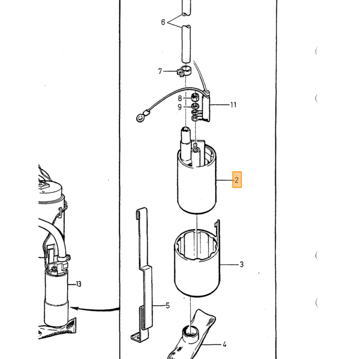 Volvo Benzinepomp brandstofpomp primair 240+260+740+760+940+960 1984-1990 1389721 ( in tank) 760 740 240 260 Volvo onderdeel nr 3507436