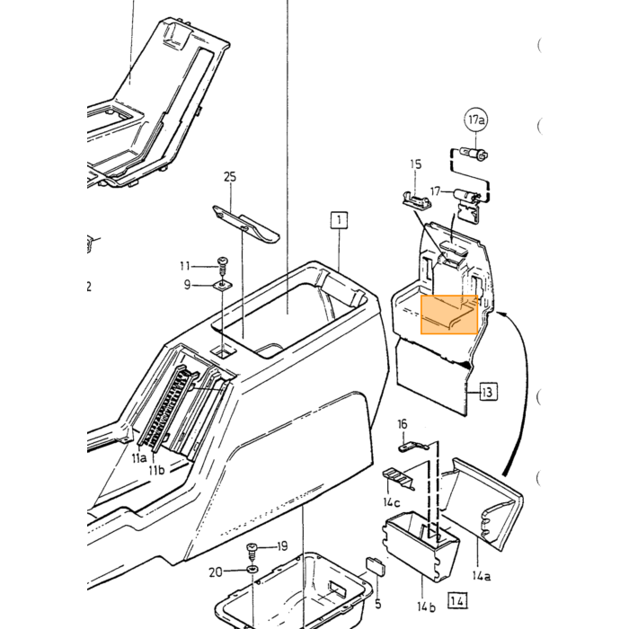 Volvo afdichting middenconsole vergrendeling 850 automaat Volvo onderdeel nr 3511173