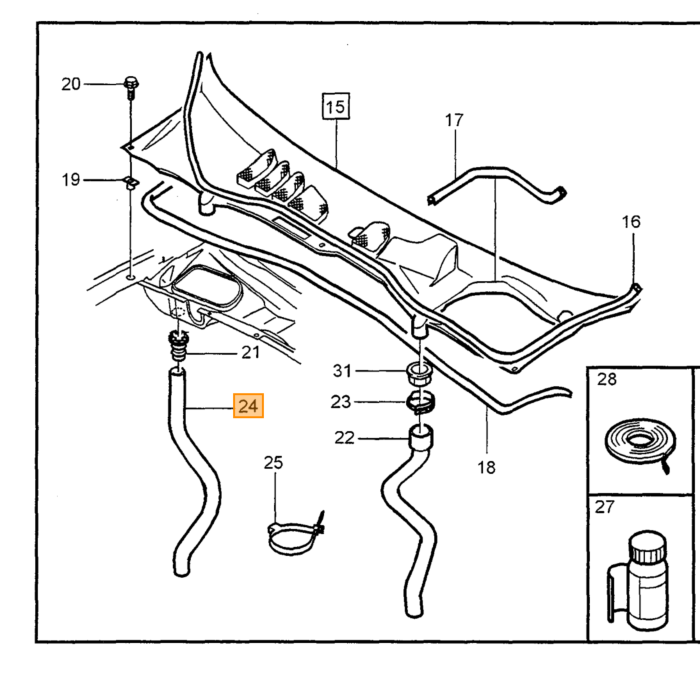 Volvo SPACER achterruit Volvo 850 5-deurs Volvo V70 (-2000) volvo V70 XC (-2000) onder Volvo onderdeel nr 3512606