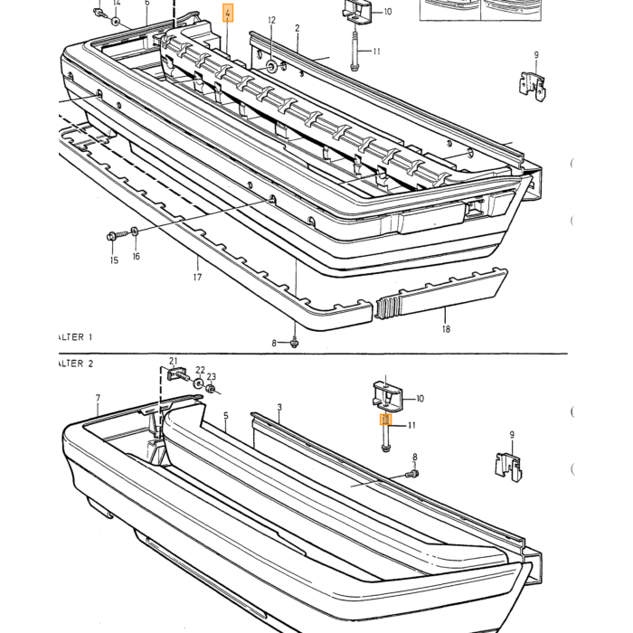 Volvo Bumper BEKLEDING Volvo 850 bumperkap Volvo onderdeel nr 3512818