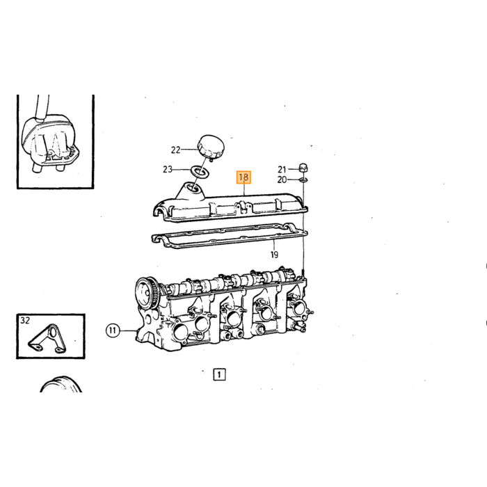 Volvo Klepdeksel zwart B200 B230  240 245 740 760 940 960 780 Volvo onderdeel nr 3514361
