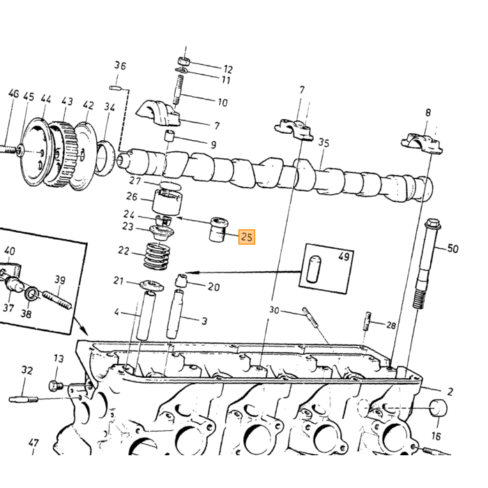 Volvo Klep rubber B17 B19+B21+B23+B200+B230 klepsteelrubber klepseal klephoed Volvo onderdeel nr 3514432