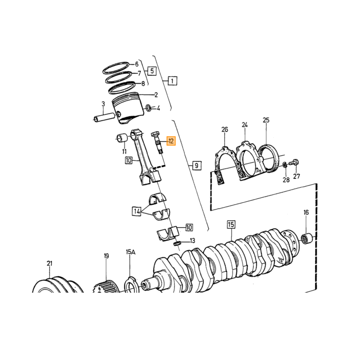 Volvo bescherm kap afdekkap distributie 240 740 760 940 960 diesel d20 d24 (1257540) Volvo onderdeel nr 3517099