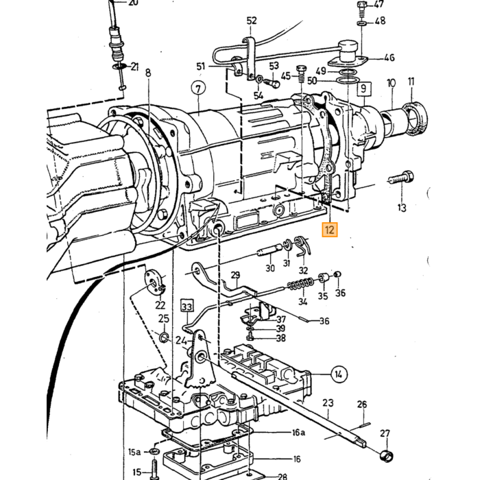 Volvo Pakking huis achter automatische versnellingsbak BW55+AW70+AW71 240-+260 740 760 940 960 Volvo onderdeel nr 3520331