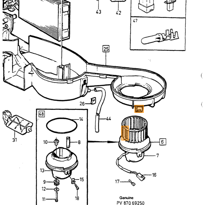 Volvo Kachel weerstand 740/760 (vervangt oud type 4 pins extra kabelboom nodig (9139700) bij oud type weerstand 1391789 Volvo onderdeel nr 3522313