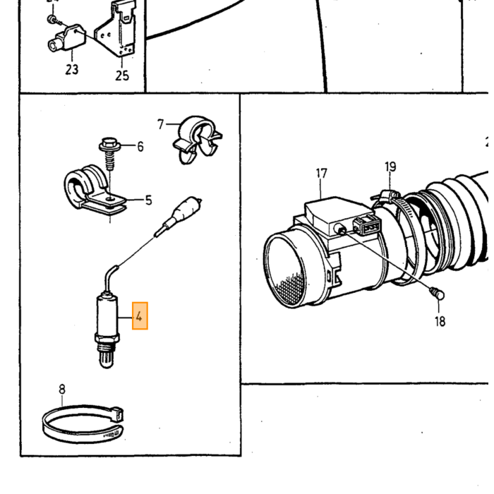 Volvo Lambda sonde Volvo 960  B6304 -1994 TWC Volvo onderdeel nr 3531251
