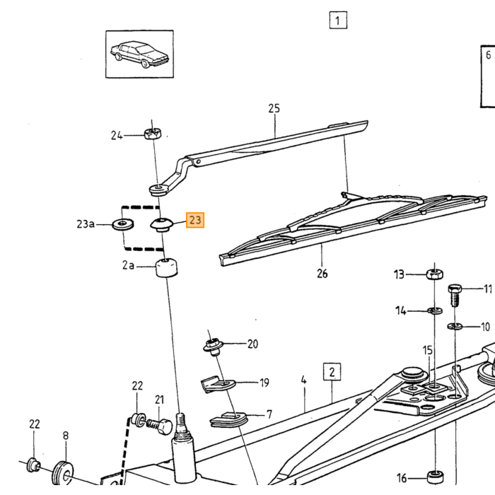 Volvo Ruitenwisser arm 740 760 940 960 S90 V90 Volvo onderdeel nr 3538307