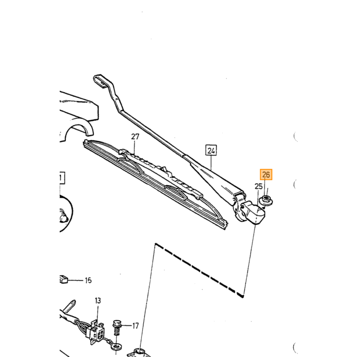 Volvo Ruitenwisser ARM stuur kant: voor Linksgestuurd Volvo onderdeel nr 3538316